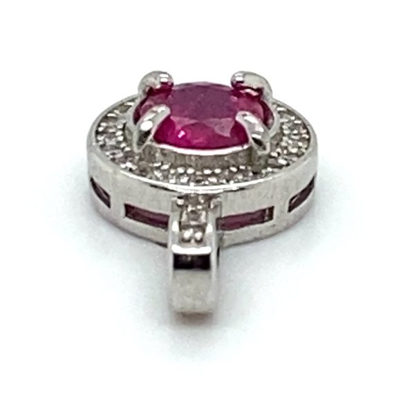 Jegdalek Ruby .50ct White Gold Finish Solid 925 Sterling Silver Pendant - Picture 7 of 8